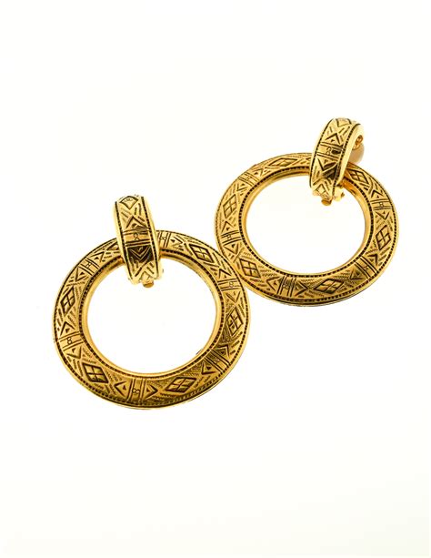 ebay chanel hoop earrings|vintage chanel hoop earrings.